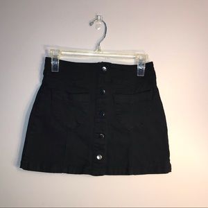 Black denim skirt